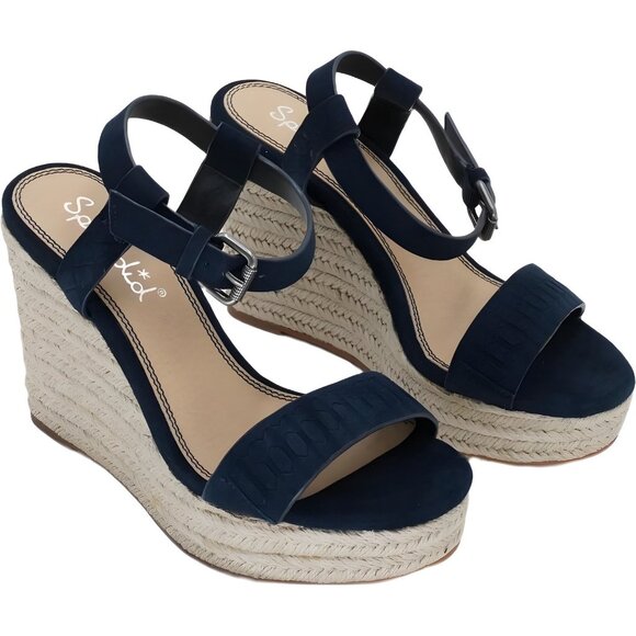 Women's Splendid Shayla Wedge Navy Suede US 8 M - Picture 4 of 6